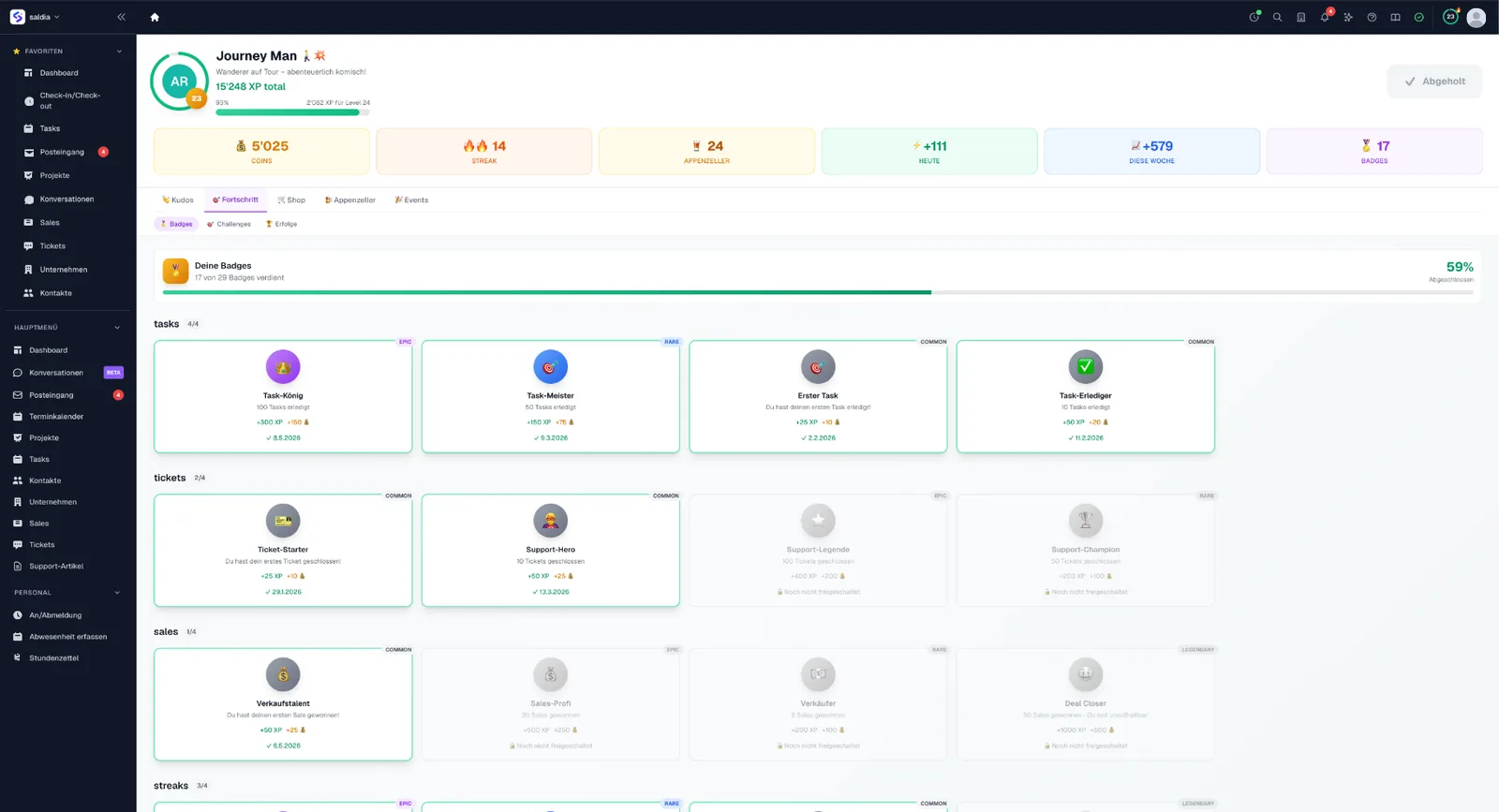 saldiaCore Gamification-Shop — Power-Ups mit Coins